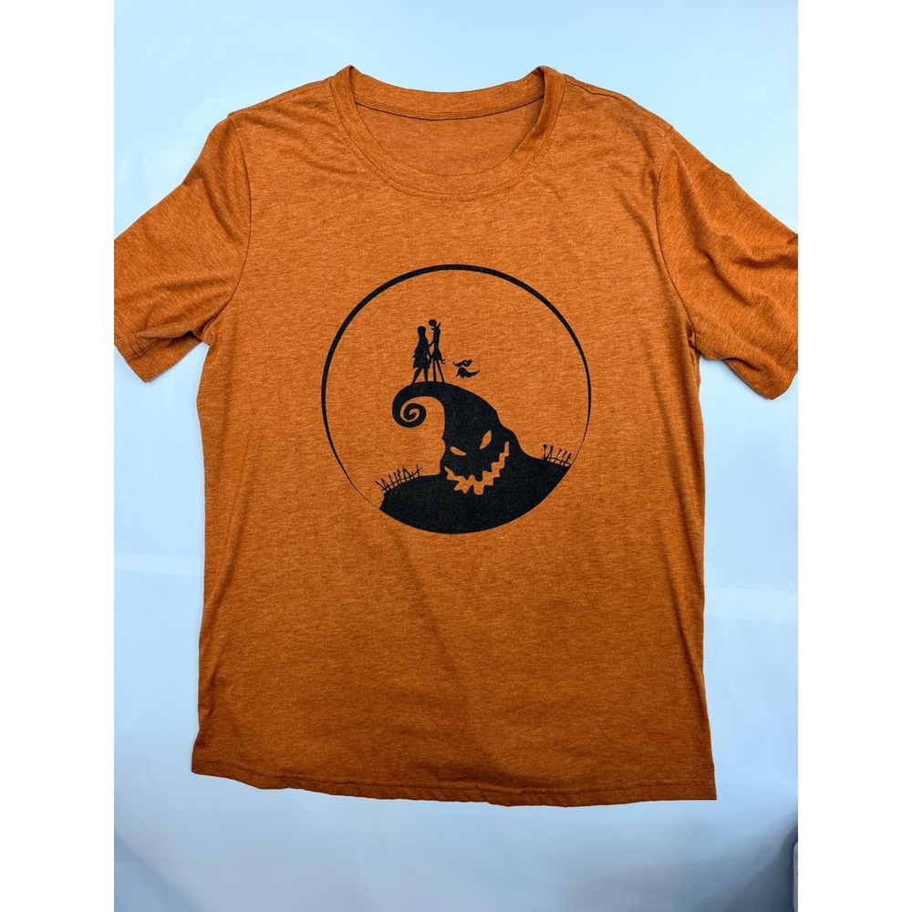 Nightmare Before Christmas Jack Sally Oogie Boogie Orange Heather T-Shirt Medium